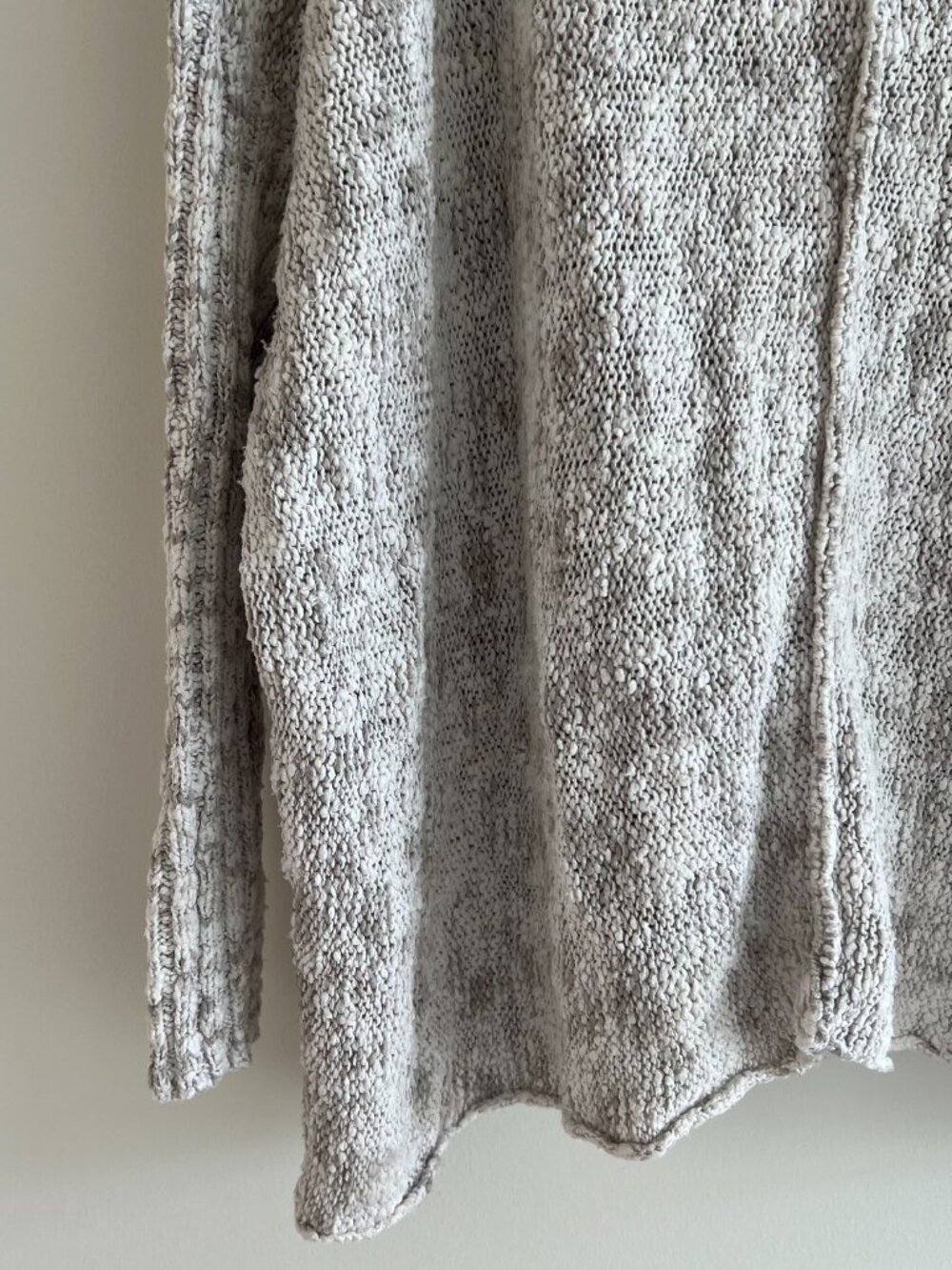 Free People Grey Marled Oversized Cowl‎ Neck Knit Sweater Boho Medium - Picture 2 of 8